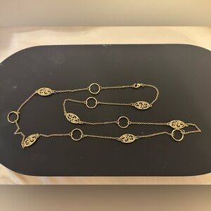 Elegant Gold Filigree Station Necklace